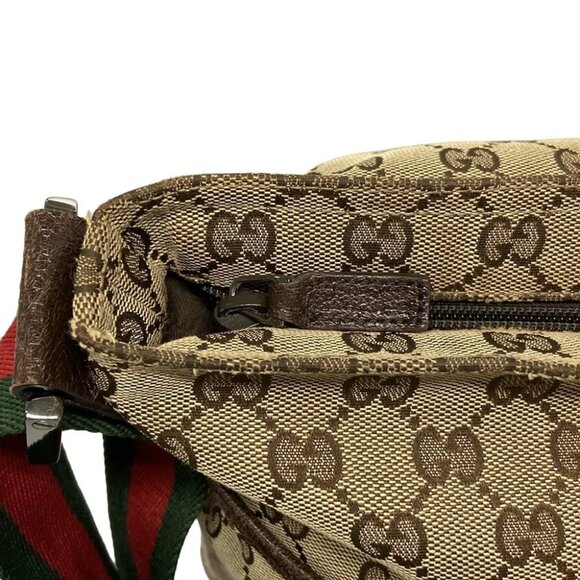Auth GUCCI GG Pattern, Shelly (Web) 189751 Beige Dark Brown Multi Jacquard - - Picture 5 of 14